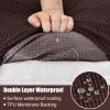 imageSmiry Waterproof Couch Cushion Covers Stretch Jacquard Sectional Sofa Slipcover L Shape Washable Thick Chaise Lounge Cover Elastic Furniture Protector Chaise Cover GreyChocolate