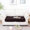 imageSmiry Waterproof Couch Cushion Covers Stretch Jacquard Sectional Sofa Slipcover L Shape Washable Thick Chaise Lounge Cover Elastic Furniture Protector Chaise Cover GreyChocolate