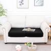 imageSmiry Waterproof Couch Cushion Covers Stretch Jacquard Sectional Sofa Slipcover L Shape Washable Thick Chaise Lounge Cover Elastic Furniture Protector Chaise Cover GreyBlack