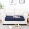 imageSmiry Waterproof Couch Cushion Covers Stretch Jacquard Sectional Sofa Slipcover L Shape Washable Thick Chaise Lounge Cover Elastic Furniture Protector Chaise Cover GreyNavy