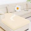 imageSmiry Waterproof Couch Cushion Covers Stretch Jacquard Sectional Sofa Slipcover L Shape Washable Thick Chaise Lounge Cover Elastic Furniture Protector Chaise Cover GreyBeige