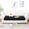 imageSmiry Waterproof Couch Cushion Covers Stretch Jacquard Sectional Sofa Slipcover L Shape Washable Thick Chaise Lounge Cover Elastic Furniture Protector Chaise Cover GreyBlack