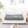 imageSmiry Waterproof Couch Cushion Covers Stretch Jacquard Sectional Sofa Slipcover L Shape Washable Thick Chaise Lounge Cover Elastic Furniture Protector Chaise Cover GreyLight Grey