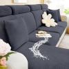 imageSmiry Waterproof Couch Cushion Covers Stretch Jacquard Sectional Sofa Slipcover L Shape Washable Thick Chaise Lounge Cover Elastic Furniture Protector Chaise Cover GreyGrey