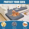 imageSmiry Waterproof Couch Cushion Covers Stretch Washable Sofa Cushion Cover Soft Sofa Slipcover Elastic NonSlip Furniture Protector for Pets Kid 1 Pack CamelDark Grey