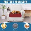 imageSmiry Waterproof Couch Cushion Covers Stretch Washable Sofa Cushion Cover Soft Sofa Slipcover Elastic NonSlip Furniture Protector for Pets Kid 1 Pack CamelWine Red