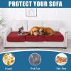 imageSmiry Waterproof Couch Cushion Covers Stretch Washable Sofa Cushion Cover Soft Sofa Slipcover Elastic NonSlip Furniture Protector for Pets Kid 1 Pack CamelWine Red