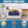 imageSmiry Waterproof Couch Cushion Covers Stretch Washable Sofa Cushion Cover Soft Sofa Slipcover Elastic NonSlip Furniture Protector for Pets Kid 1 Pack CamelNavy