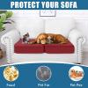 imageSmiry Waterproof Couch Cushion Covers Stretch Washable Sofa Cushion Cover Soft Sofa Slipcover Elastic NonSlip Furniture Protector for Pets Kid 1 Pack CamelWine Red