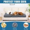 imageSmiry Waterproof Couch Cushion Covers Stretch Washable Sofa Cushion Cover Soft Sofa Slipcover Elastic NonSlip Furniture Protector for Pets Kid 1 Pack CamelDark Grey