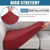 imageSmiry Waterproof Couch Cushion Covers Stretch Washable Sofa Cushion Cover Soft Sofa Slipcover Elastic NonSlip Furniture Protector for Pets Kid 1 Pack CamelWine Red