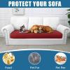 imageSmiry Waterproof Couch Cushion Covers Stretch Washable Sofa Cushion Cover Soft Sofa Slipcover Elastic NonSlip Furniture Protector for Pets Kid 1 Pack CamelWine Red