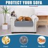 imageSmiry Waterproof Couch Cushion Covers Stretch Washable Sofa Cushion Cover Soft Sofa Slipcover Elastic NonSlip Furniture Protector for Pets Kid 1 Pack CamelGrey