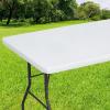 imageSmiry Rectangle Tablecloth Elastic Fitted Flannel Backed Vinyl Tablecloths for 6ft Folding Tables Waterproof Wipeable Table Covers for Indoor Outdoor Picnic and Camping White 30quotx72quotWhite