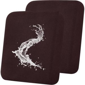 imageSmiry Waterproof Couch Cushion Covers Stretch Jacquard Sectional Sofa Slipcover L Shape Washable Thick Chaise Lounge Cover Elastic Furniture Protector Chaise Cover GreyChocolate
