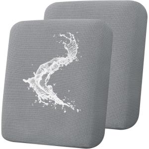 imageSmiry Waterproof Couch Cushion Covers Stretch Jacquard Sectional Sofa Slipcover L Shape Washable Thick Chaise Lounge Cover Elastic Furniture Protector Chaise Cover GreyLight Grey