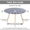 imageSmiry Round Picnic Table Cloth Elastic Waterproof Fitted Vinyl Tablecloth for 36quot44quot Tables Flannel Backed Buffalo Plaid Table Covers for Dining Camping Outdoor Black and WhiteNavy and White