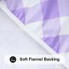 imageSmiry Round Picnic Table Cloth Elastic Waterproof Fitted Vinyl Tablecloth for 36quot44quot Tables Flannel Backed Buffalo Plaid Table Covers for Dining Camping Outdoor Black and WhitePurple and White
