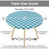 imageSmiry Round Picnic Table Cloth Elastic Waterproof Fitted Vinyl Tablecloth for 36quot44quot Tables Flannel Backed Buffalo Plaid Table Covers for Dining Camping Outdoor Black and WhiteTurquoise and White