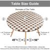 imageSmiry Round Picnic Table Cloth Elastic Waterproof Fitted Vinyl Tablecloth for 36quot44quot Tables Flannel Backed Buffalo Plaid Table Covers for Dining Camping Outdoor Black and WhiteBrown and White