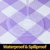 imageSmiry Round Picnic Table Cloth Elastic Waterproof Fitted Vinyl Tablecloth for 36quot44quot Tables Flannel Backed Buffalo Plaid Table Covers for Dining Camping Outdoor Black and WhitePurple and White
