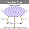 imageSmiry Round Picnic Table Cloth Elastic Waterproof Fitted Vinyl Tablecloth for 36quot44quot Tables Flannel Backed Buffalo Plaid Table Covers for Dining Camping Outdoor Black and WhitePurple and White