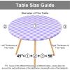 imageSmiry Round Picnic Table Cloth Elastic Waterproof Fitted Vinyl Tablecloth for 36quot44quot Tables Flannel Backed Buffalo Plaid Table Covers for Dining Camping Outdoor Black and WhitePurple and White
