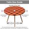 imageSmiry Round Picnic Table Cloth Elastic Waterproof Fitted Vinyl Tablecloth for 36quot44quot Tables Flannel Backed Buffalo Plaid Table Covers for Dining Camping Outdoor Black and WhiteOrange and Yellow