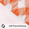 imageSmiry Round Picnic Table Cloth Elastic Waterproof Fitted Vinyl Tablecloth for 36quot44quot Tables Flannel Backed Buffalo Plaid Table Covers for Dining Camping Outdoor Black and WhiteOrange and White