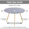 imageSmiry Round Picnic Table Cloth Elastic Waterproof Fitted Vinyl Tablecloth for 36quot44quot Tables Flannel Backed Buffalo Plaid Table Covers for Dining Camping Outdoor Black and WhiteNavy and White