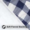 imageSmiry Round Picnic Table Cloth Elastic Waterproof Fitted Vinyl Tablecloth for 36quot44quot Tables Flannel Backed Buffalo Plaid Table Covers for Dining Camping Outdoor Black and WhiteNavy and White