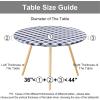 imageSmiry Round Picnic Table Cloth Elastic Waterproof Fitted Vinyl Tablecloth for 36quot44quot Tables Flannel Backed Buffalo Plaid Table Covers for Dining Camping Outdoor Black and WhiteNavy and White