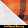 imageSmiry Round Picnic Table Cloth Elastic Waterproof Fitted Vinyl Tablecloth for 36quot44quot Tables Flannel Backed Buffalo Plaid Table Covers for Dining Camping Outdoor Black and WhiteOrange and Yellow