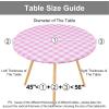 imageSmiry Round Picnic Table Cloth Elastic Waterproof Fitted Vinyl Tablecloth for 36quot44quot Tables Flannel Backed Buffalo Plaid Table Covers for Dining Camping Outdoor Black and WhitePink and White