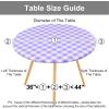imageSmiry Round Picnic Table Cloth Elastic Waterproof Fitted Vinyl Tablecloth for 36quot44quot Tables Flannel Backed Buffalo Plaid Table Covers for Dining Camping Outdoor Black and WhitePurple and White