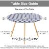 imageSmiry Round Picnic Table Cloth Elastic Waterproof Fitted Vinyl Tablecloth for 36quot44quot Tables Flannel Backed Buffalo Plaid Table Covers for Dining Camping Outdoor Black and WhiteNavy and White