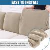 imageSmiry Waterproof Couch Cushion Covers Stretch Jacquard Sectional Couch Covers L Shape Chaise Lounge Sofa Slipcover Washable Elastic Furniture Protector for Pets Kid Chaise Cover ChocolateCamel