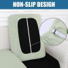 imageSmiry Waterproof Couch Cushion Covers Stretch Jacquard Sectional Couch Covers L Shape Chaise Lounge Sofa Slipcover Washable Elastic Furniture Protector for Pets Kid Chaise Cover ChocolateGreen