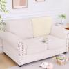 imageSmiry Waterproof Couch Cushion Covers Stretch Jacquard Sectional Couch Covers L Shape Chaise Lounge Sofa Slipcover Washable Elastic Furniture Protector for Pets Kid Chaise Cover ChocolateBeige