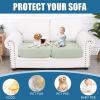 imageSmiry Waterproof Couch Cushion Covers Stretch Jacquard Sectional Couch Covers L Shape Chaise Lounge Sofa Slipcover Washable Elastic Furniture Protector for Pets Kid Chaise Cover ChocolateGreen
