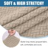 imageSmiry Waterproof Couch Cushion Covers Stretch Jacquard Sectional Couch Covers L Shape Chaise Lounge Sofa Slipcover Washable Elastic Furniture Protector for Pets Kid Chaise Cover ChocolateCamel