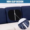 imageSmiry Waterproof Couch Cushion Covers Stretch Jacquard Thick Sofa Cushion Covers Washable Seat Slipcover Elastic Furniture Protector for Pets Kid 2PC CamelNavy