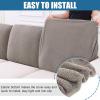imageSmiry Waterproof Couch Cushion Covers Stretch Jacquard Thick Sofa Cushion Covers Washable Seat Slipcover Elastic Furniture Protector for Pets Kid 2PC CamelTaupe