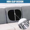 imageSmiry Waterproof Couch Cushion Covers Stretch Jacquard Thick Sofa Cushion Covers Washable Seat Slipcover Elastic Furniture Protector for Pets Kid 2PC CamelLight Grey