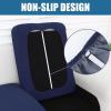 imageSmiry Waterproof Couch Cushion Covers Stretch Jacquard Thick Sofa Cushion Covers Washable Seat Slipcover Elastic Furniture Protector for Pets Kid 2PC CamelNavy