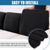 imageSmiry Waterproof Couch Cushion Covers Stretch Jacquard Thick Sofa Cushion Covers Washable Seat Slipcover Elastic Furniture Protector for Pets Kid 2PC CamelBlack