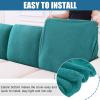 imageSmiry Waterproof Couch Cushion Covers Stretch Jacquard Thick Sofa Cushion Covers Washable Seat Slipcover Elastic Furniture Protector for Pets Kid 2PC CamelPeacock Green