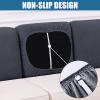 imageSmiry Waterproof Couch Cushion Covers Stretch Jacquard Thick Sofa Cushion Covers Washable Seat Slipcover Elastic Furniture Protector for Pets Kid 2PC CamelDark Grey