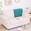 imageSmiry Waterproof Couch Cushion Covers Stretch Jacquard Thick Sofa Cushion Covers Washable Seat Slipcover Elastic Furniture Protector for Pets Kid 2PC CamelPeacock Green