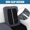 imageSmiry Waterproof Couch Cushion Covers Stretch Jacquard Thick Sofa Cushion Covers Washable Seat Slipcover Elastic Furniture Protector for Pets Kid 2PC CamelGrey